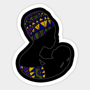 African Mom, Afro Woman with Baby, Black Pride, Mama Africa Sticker